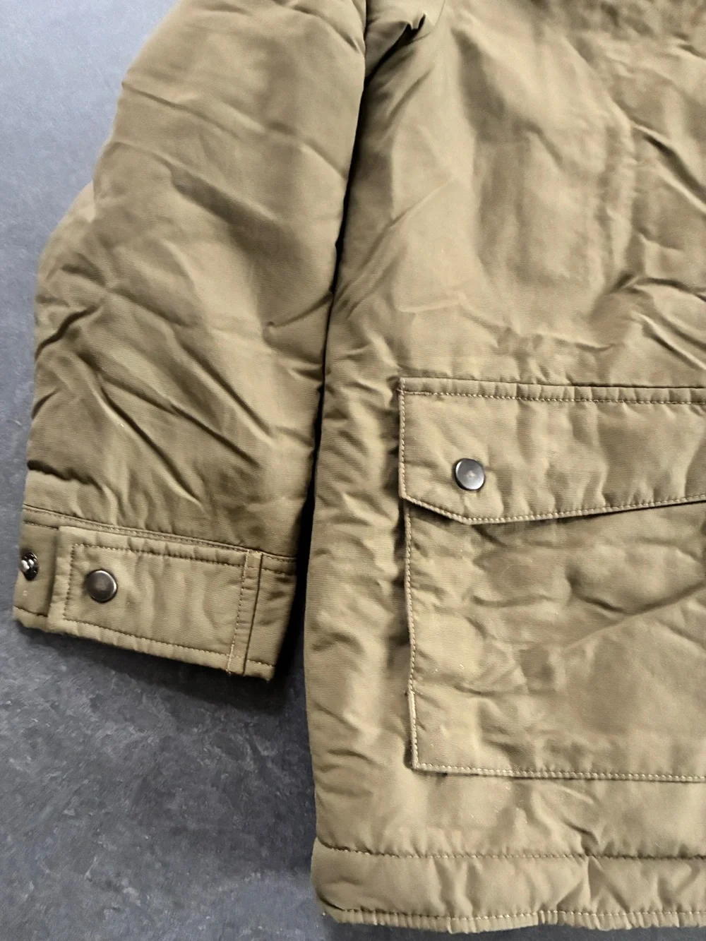 Patagonia Kids Olive Hooded Puffer Jacket